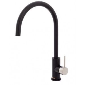 Kaya Sink Mixer, Matte Black With Brushed Nickel Handle